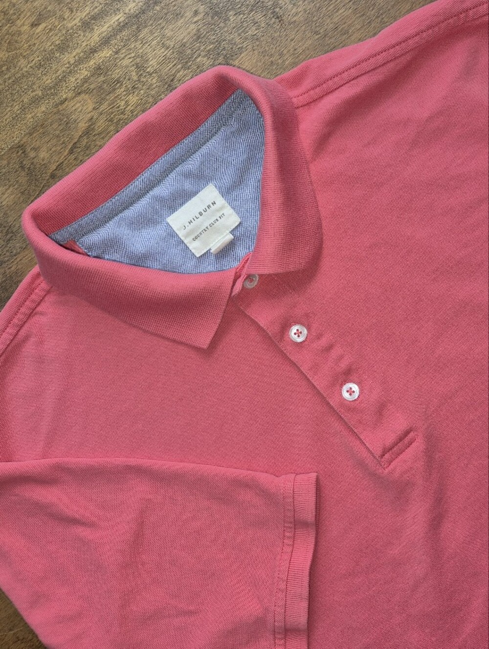 J Hilburn Polo Mens Lg Red Golf Pima Cotton Country Club Fit Pique Knit Peru